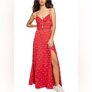 Free People Out and About Maxi Slip Dress Red Size XS‎